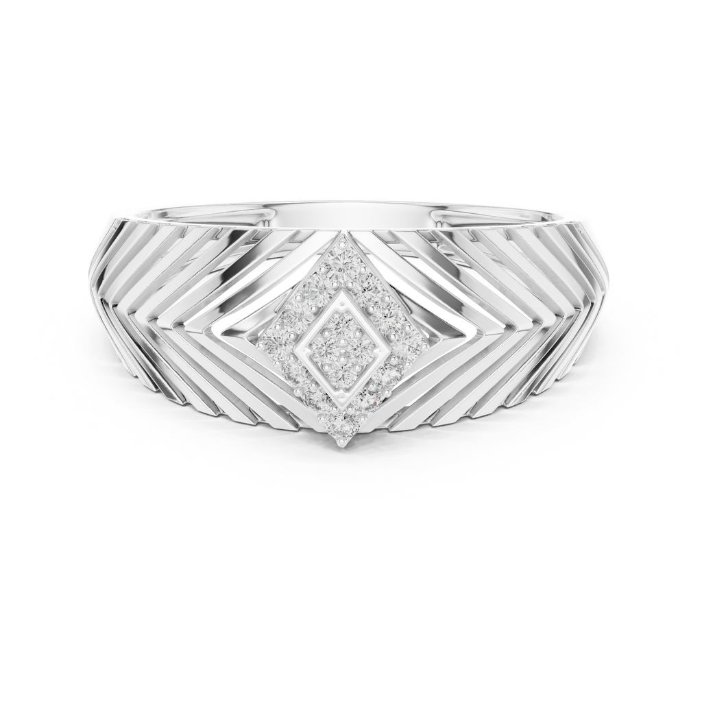 Zarellia Chevron Halo Lab Grown Diamond Ring