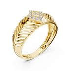 Zarellia Chevron Halo Lab Grown Diamond Ring