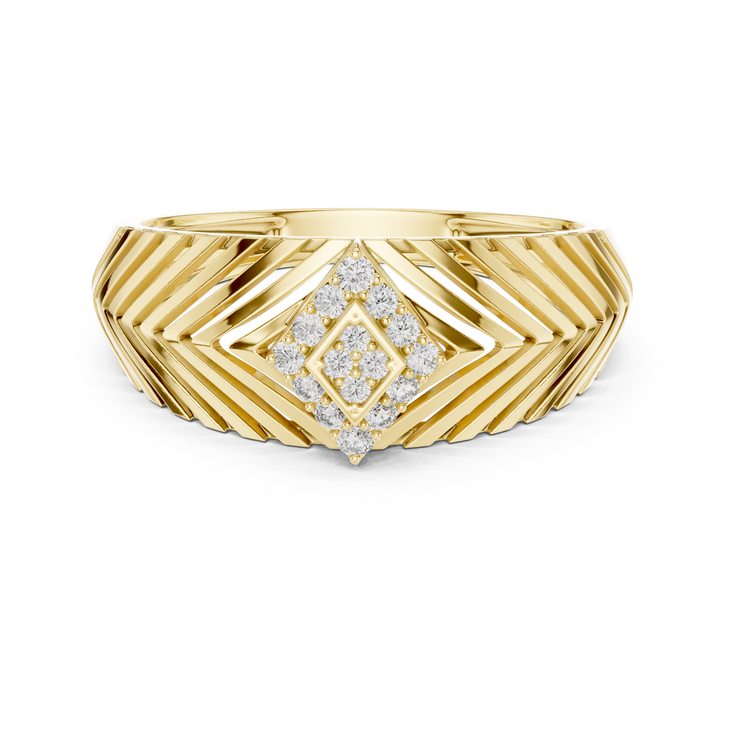 Zarellia Chevron Halo Lab Grown Diamond Ring