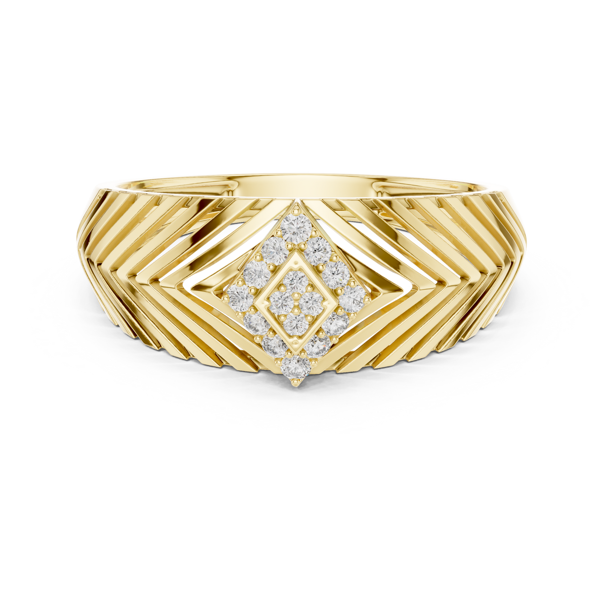 Zarellia Chevron Halo Lab Grown Diamond Ring