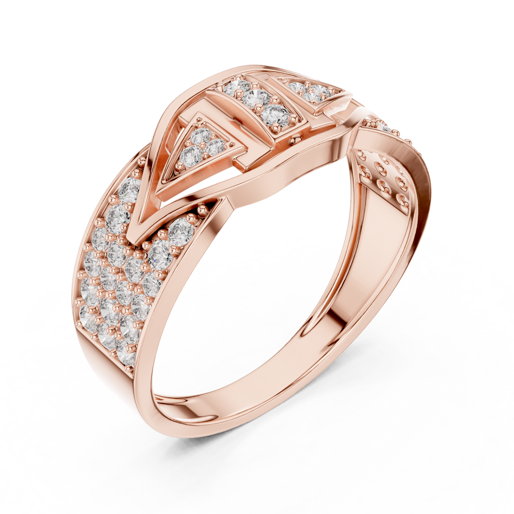 Noble Diamond Gold Ring – Stylish Luxury Band