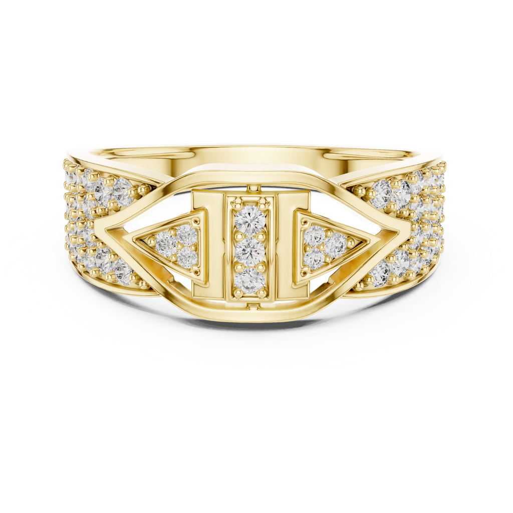 Noble Diamond Gold Ring – Stylish Luxury Band