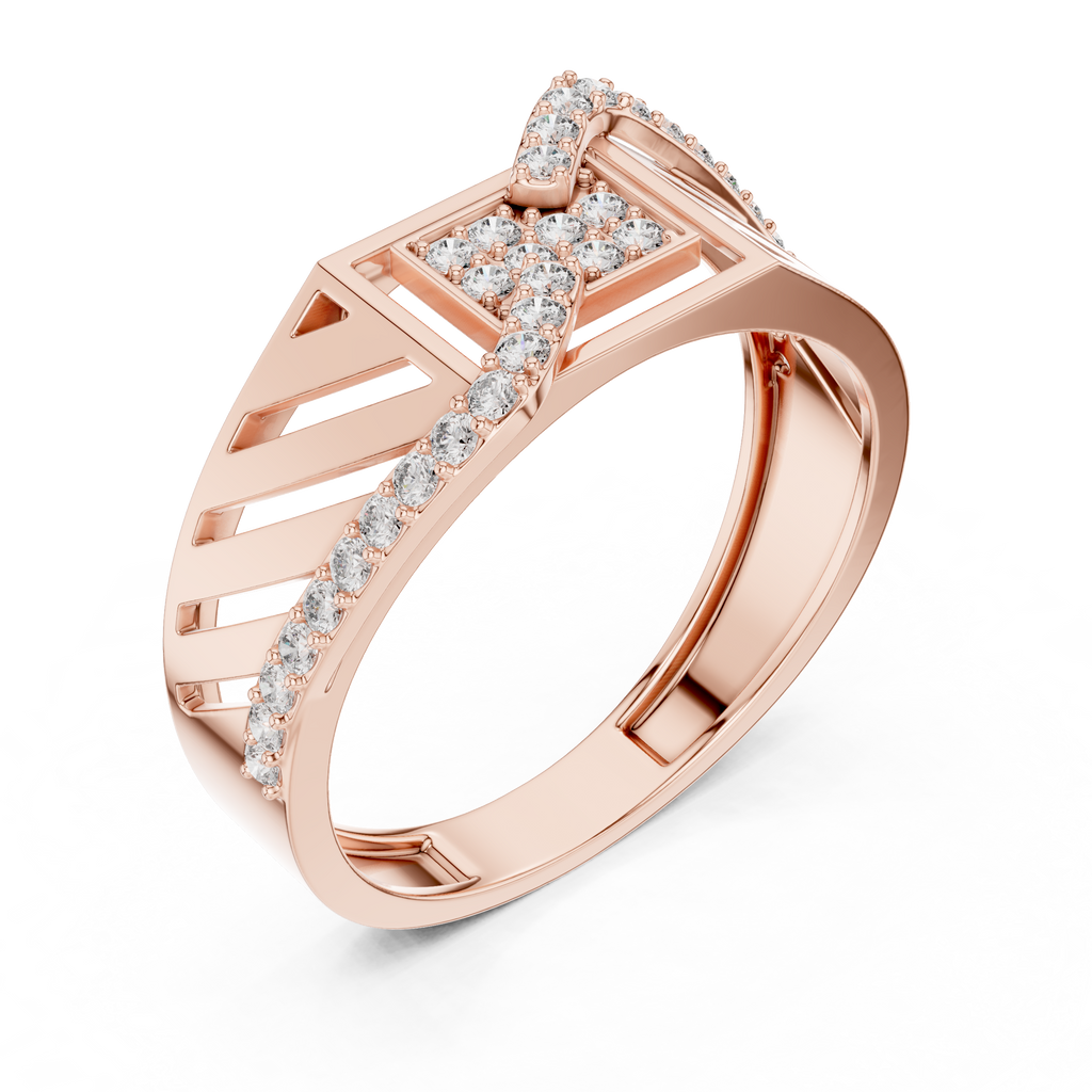 Valencia Diagonal Pavé Lab Grown Diamond Ring