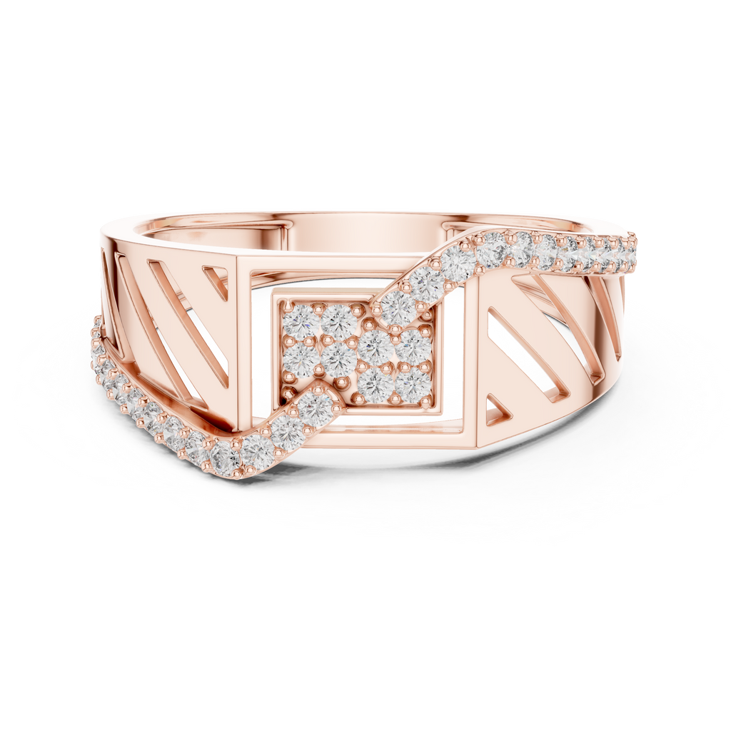 Valencia Diagonal Pavé Lab Grown Diamond Ring