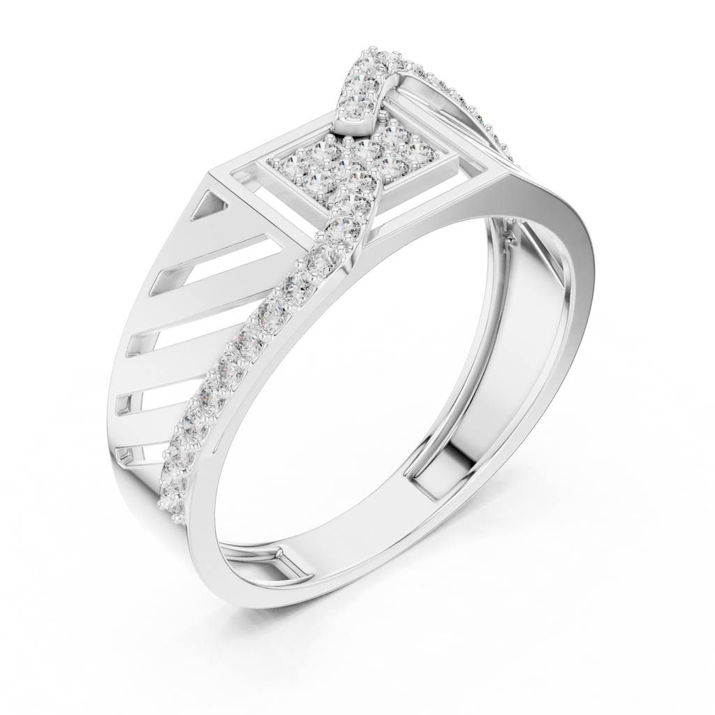 Valencia Diagonal Pavé Lab Grown Diamond Ring