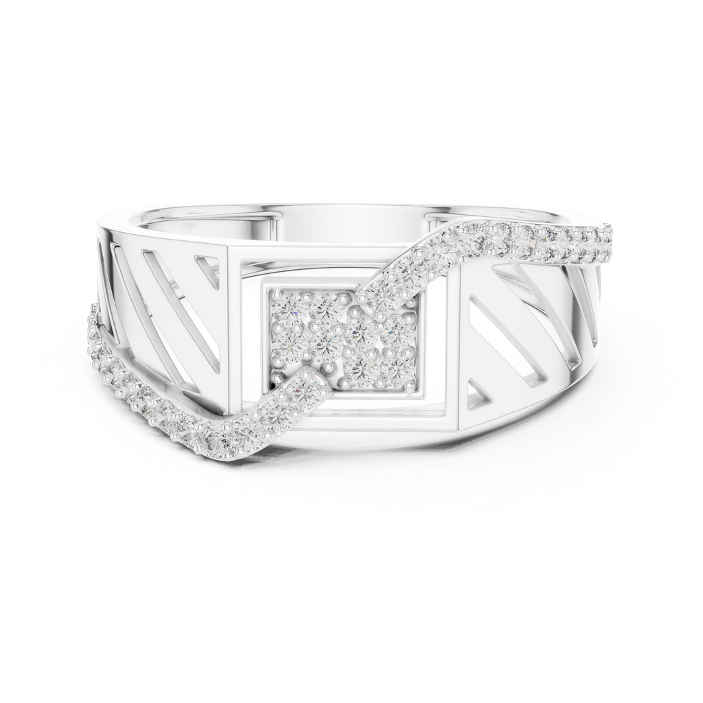 Valencia Diagonal Pavé Lab Grown Diamond Ring