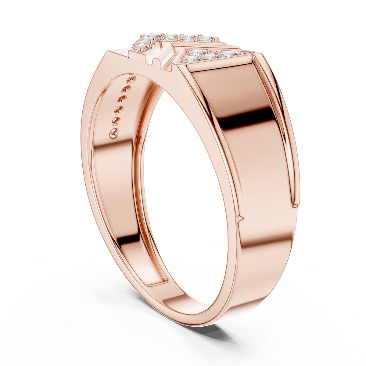 Kaelvion Chevron Arrow Pavé Lab Grown Diamond Ring