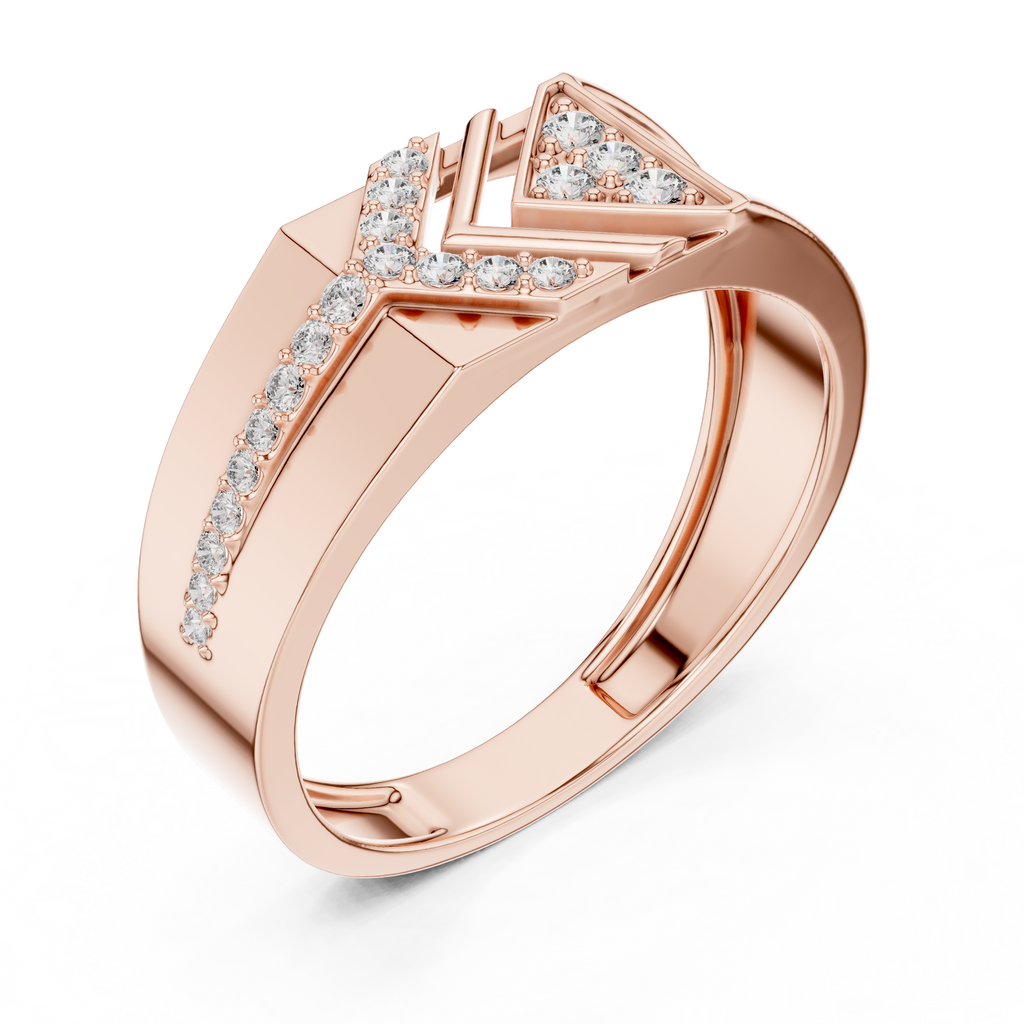 Kaelvion Chevron Arrow Pavé Lab Grown Diamond Ring