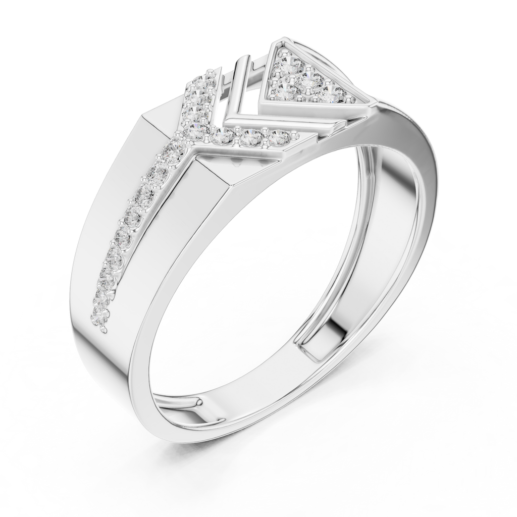 Kaelvion Chevron Arrow Pavé Lab Grown Diamond Ring