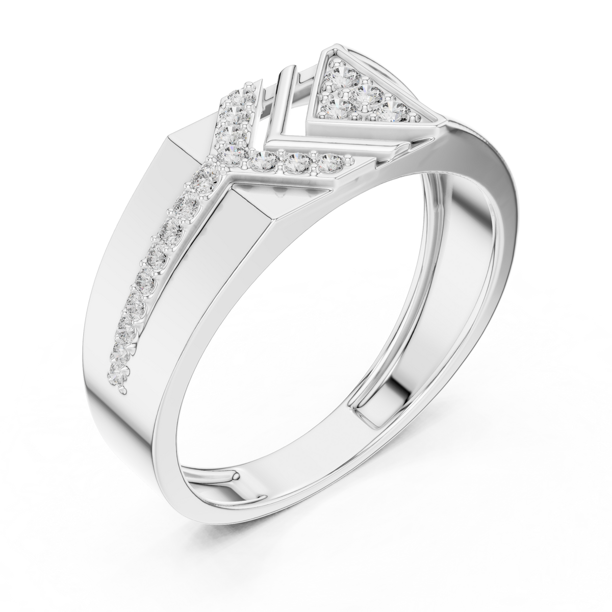Kaelvion Chevron Arrow Pavé Lab Grown Diamond Ring