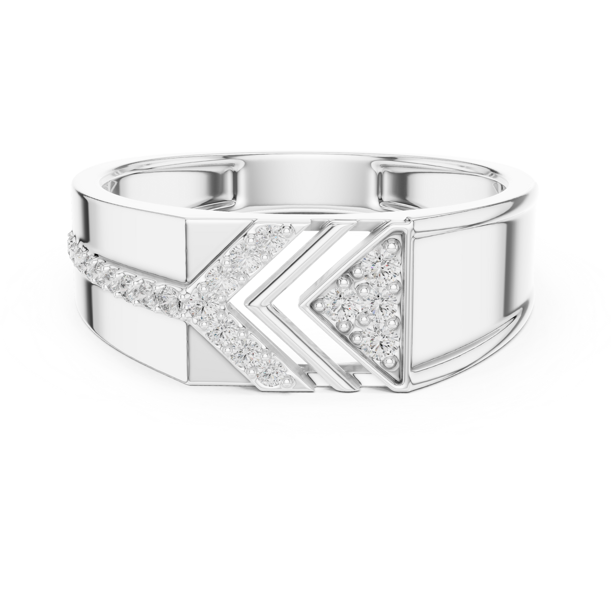 Kaelvion Chevron Arrow Pavé Lab Grown Diamond Ring