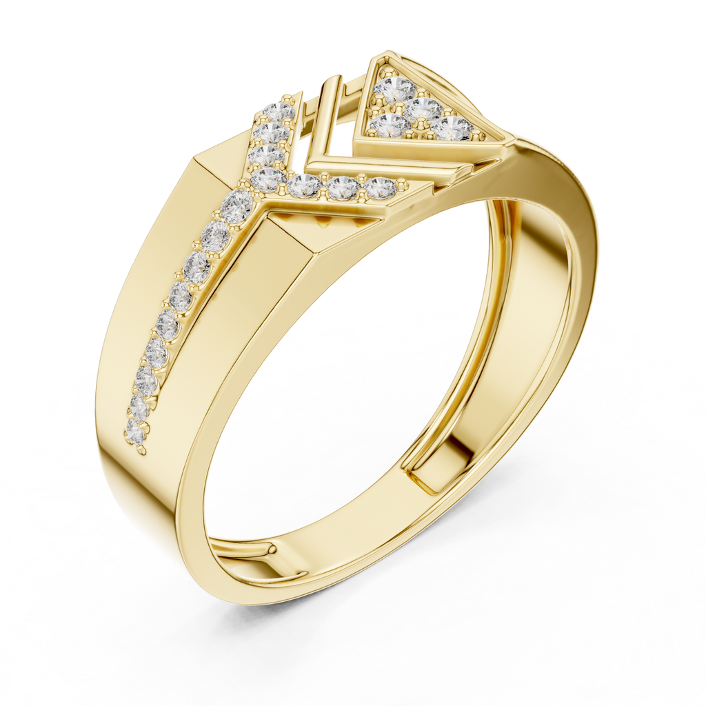 Kaelvion Chevron Arrow Pavé Lab Grown Diamond Ring