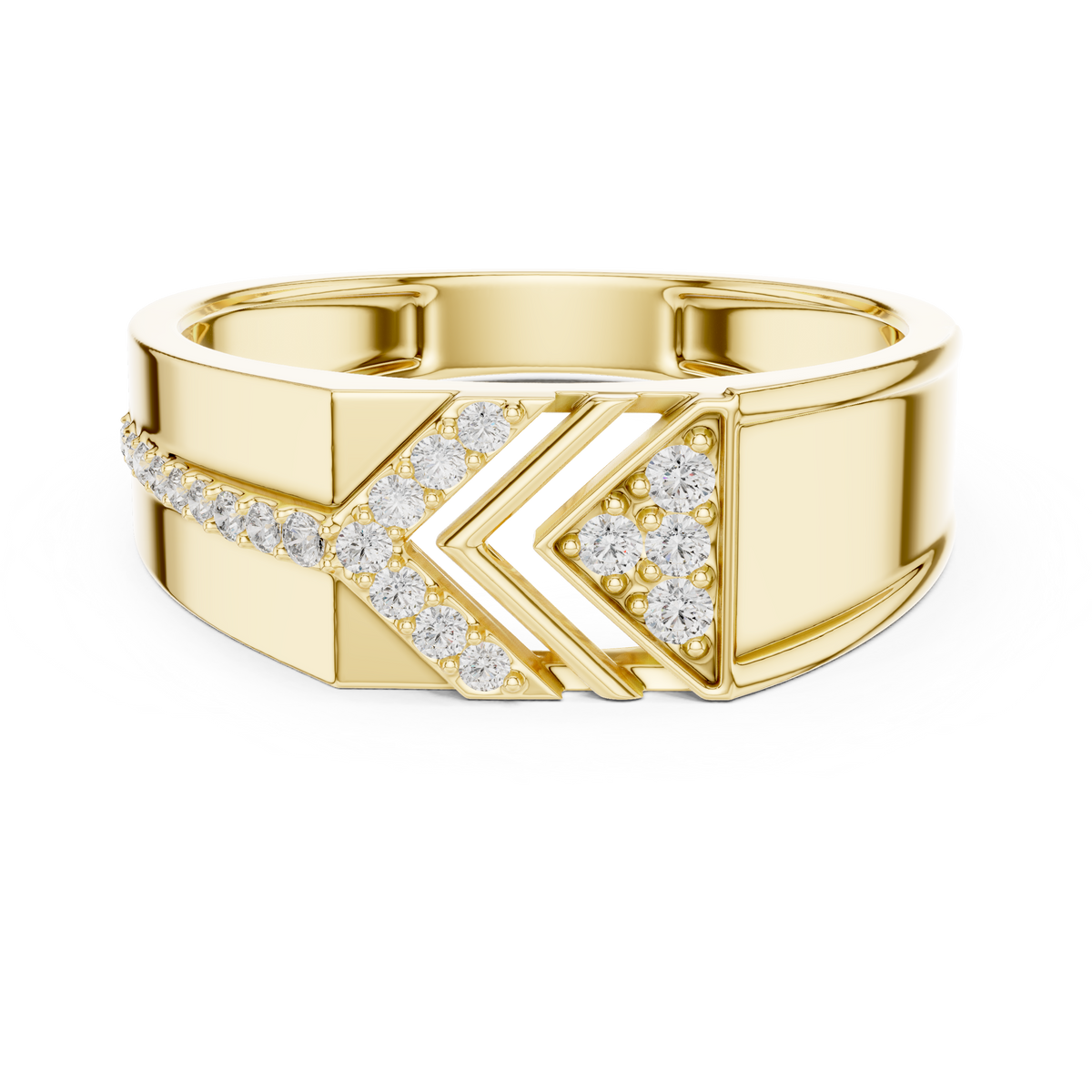 Kaelvion Chevron Arrow Pavé Lab Grown Diamond Ring