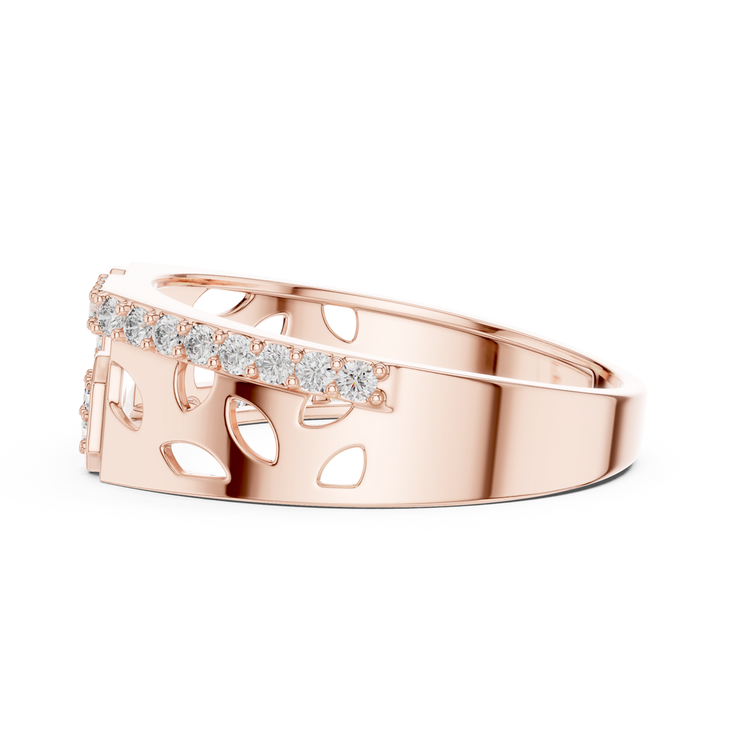 Octavelle Geometric Pavé Lab Grown Diamond Band Ring