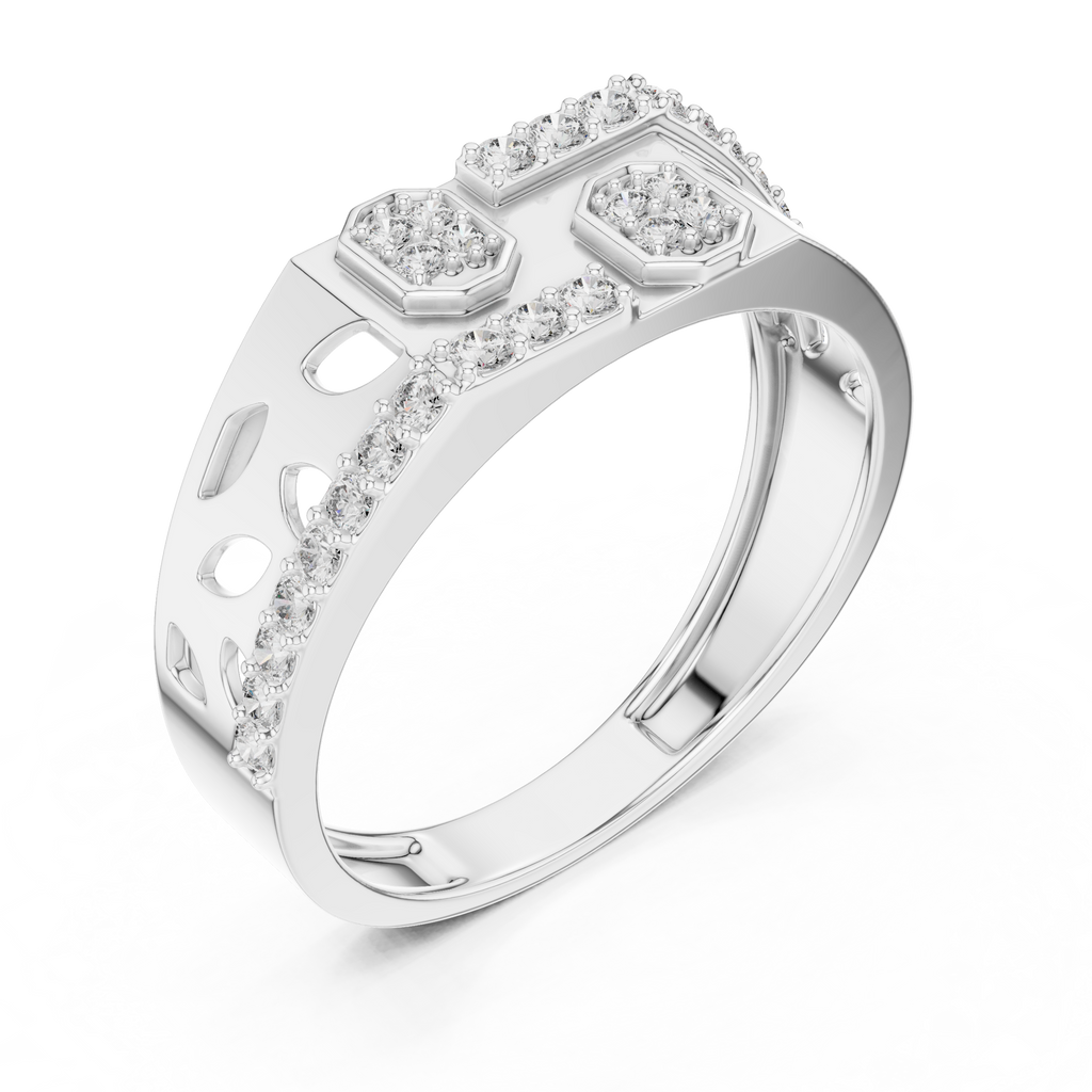 Octavelle Geometric Pavé Lab Grown Diamond Band Ring