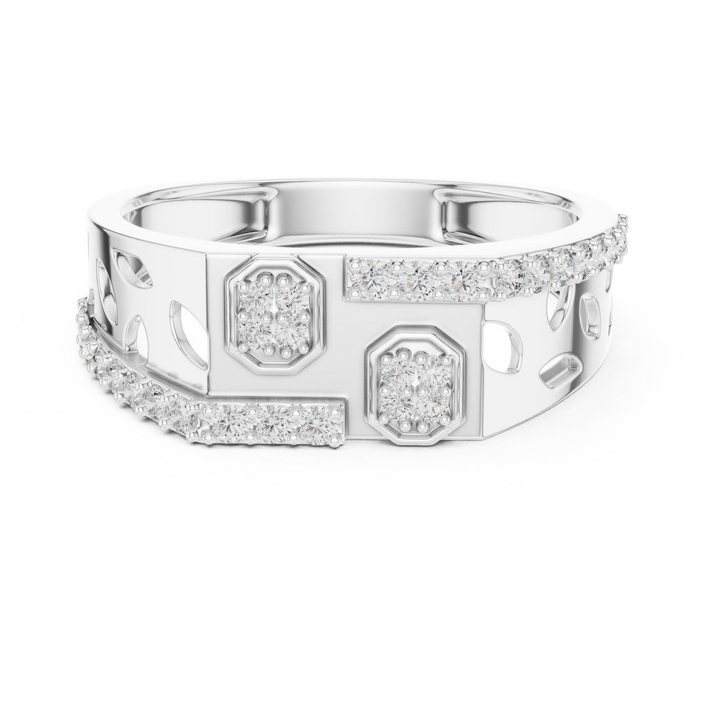 Octavelle Geometric Pavé Lab Grown Diamond Band Ring