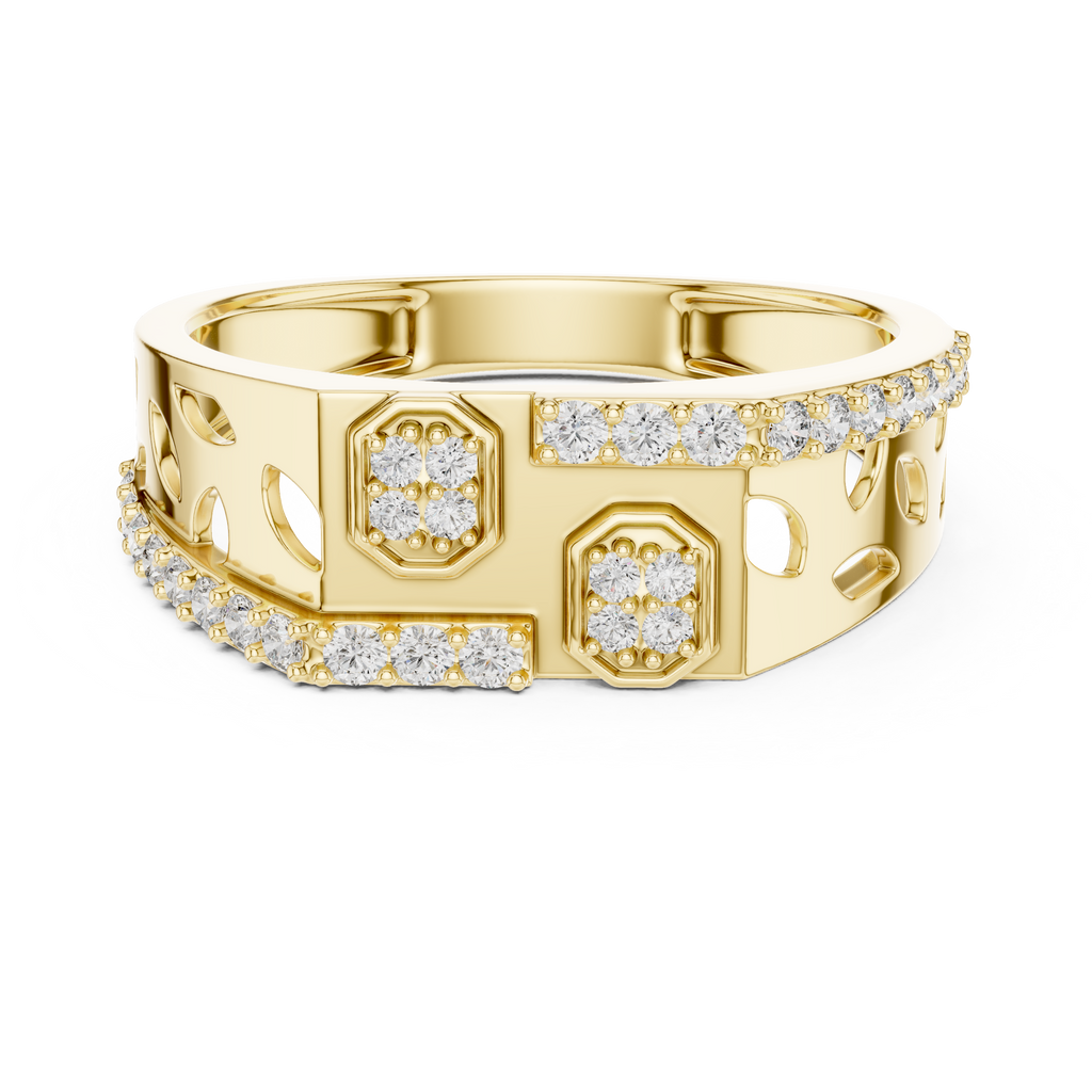 Octavelle Geometric Pavé Lab Grown Diamond Band Ring