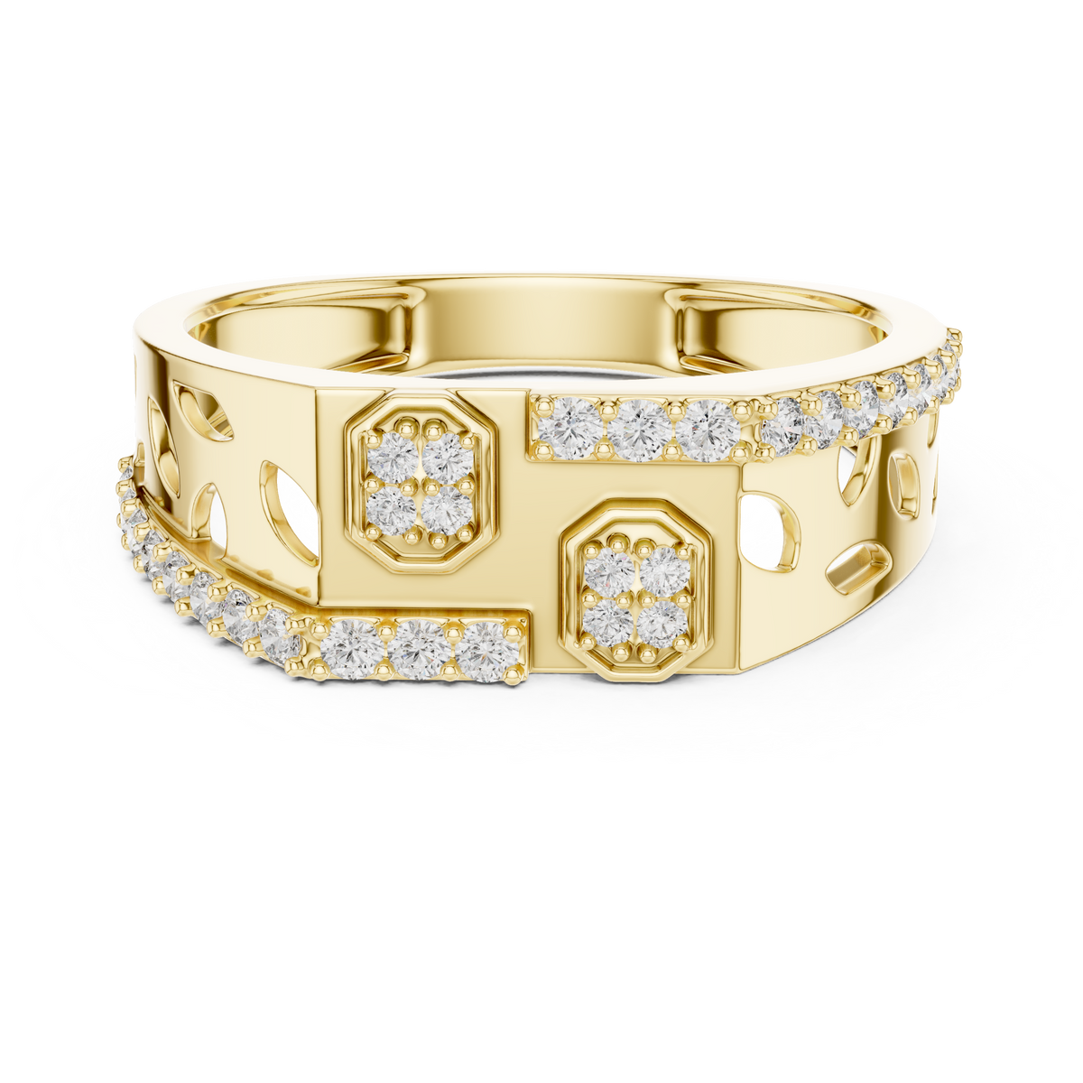 Octavelle Geometric Pavé Lab Grown Diamond Band Ring