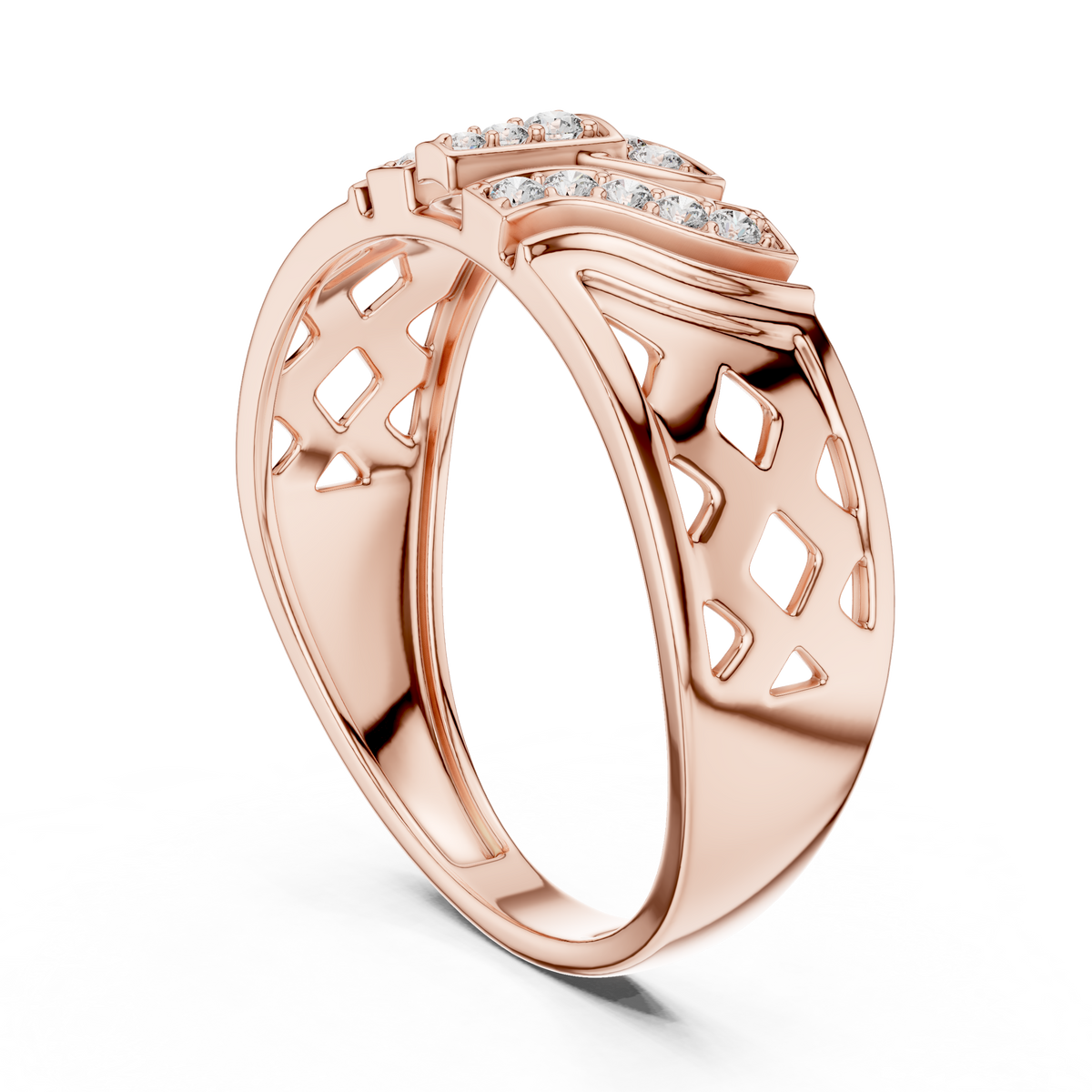 Zavienne Sculpted Pavé Lab Grown Diamond Band Ring
