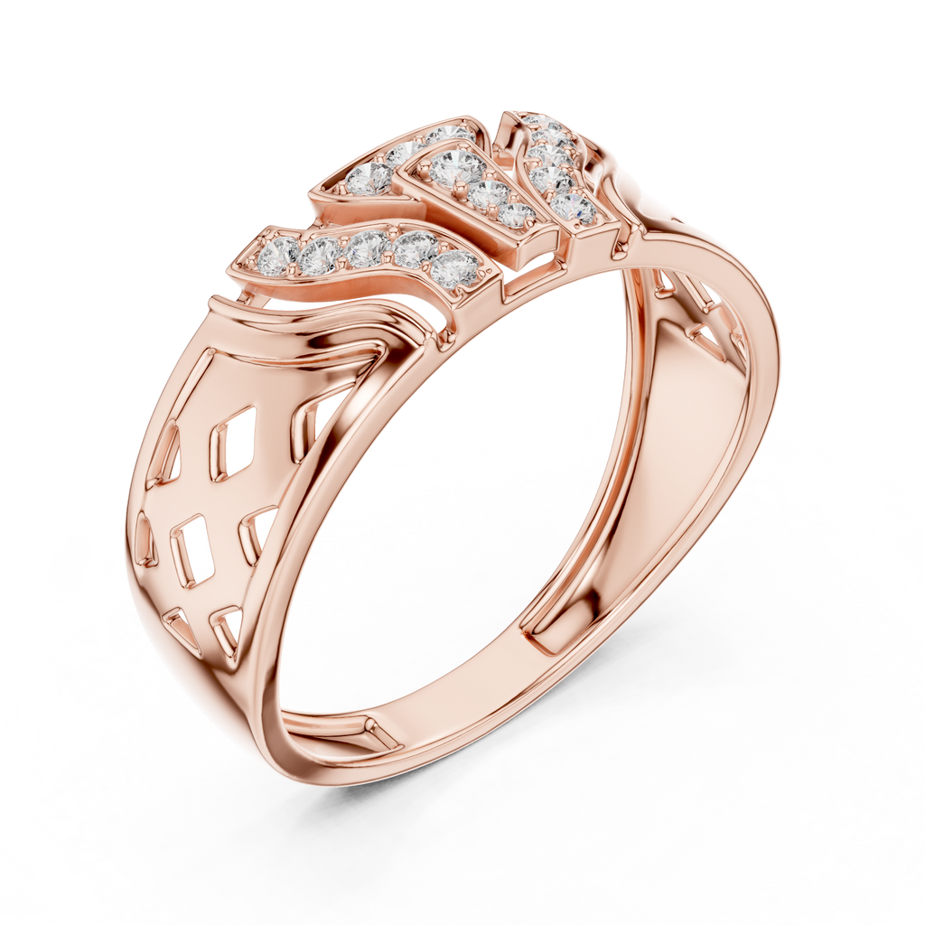 Zavienne Sculpted Pavé Lab Grown Diamond Band Ring
