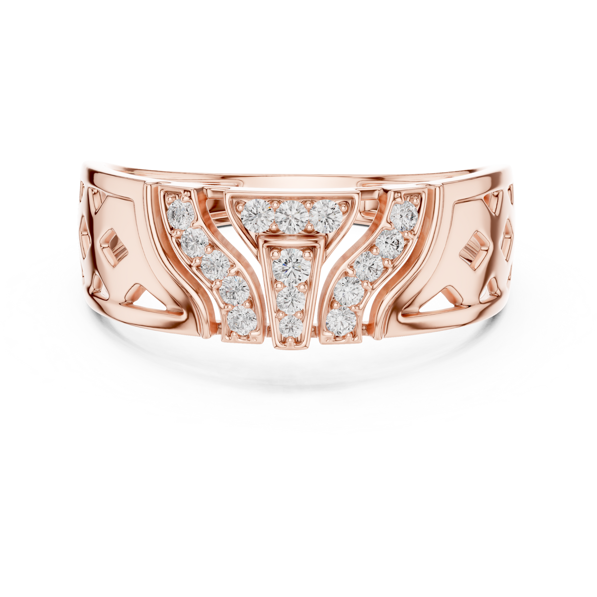 Zavienne Sculpted Pavé Lab Grown Diamond Band Ring