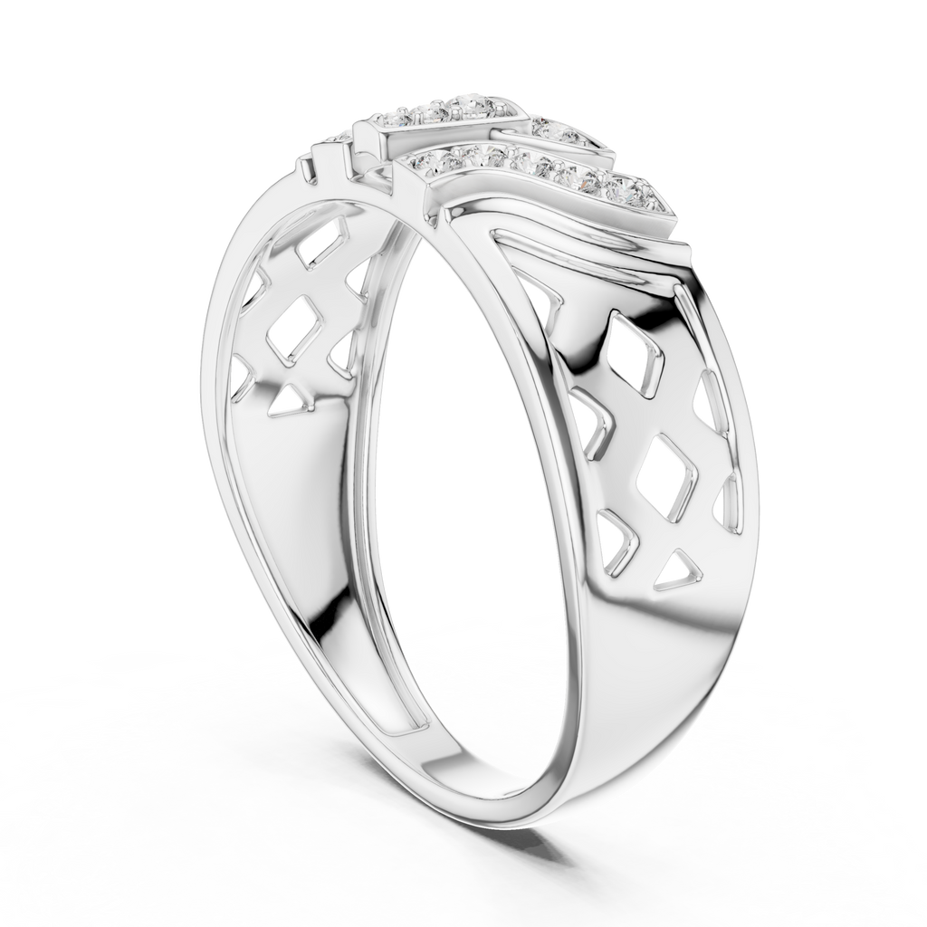 Zavienne Sculpted Pavé Lab Grown Diamond Band Ring
