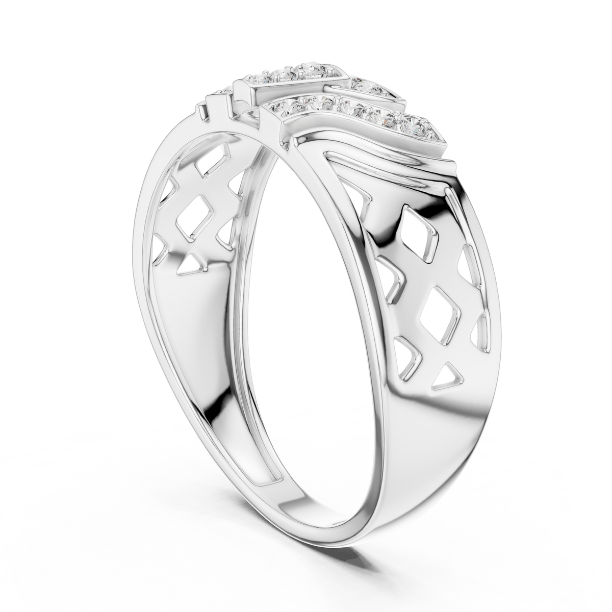 Zavienne Sculpted Pavé Lab Grown Diamond Band Ring
