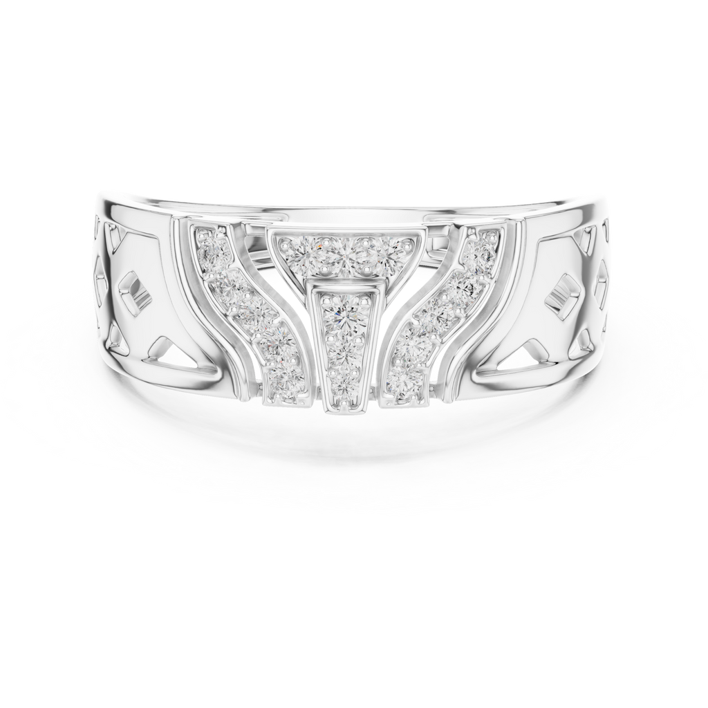 Zavienne Sculpted Pavé Lab Grown Diamond Band Ring