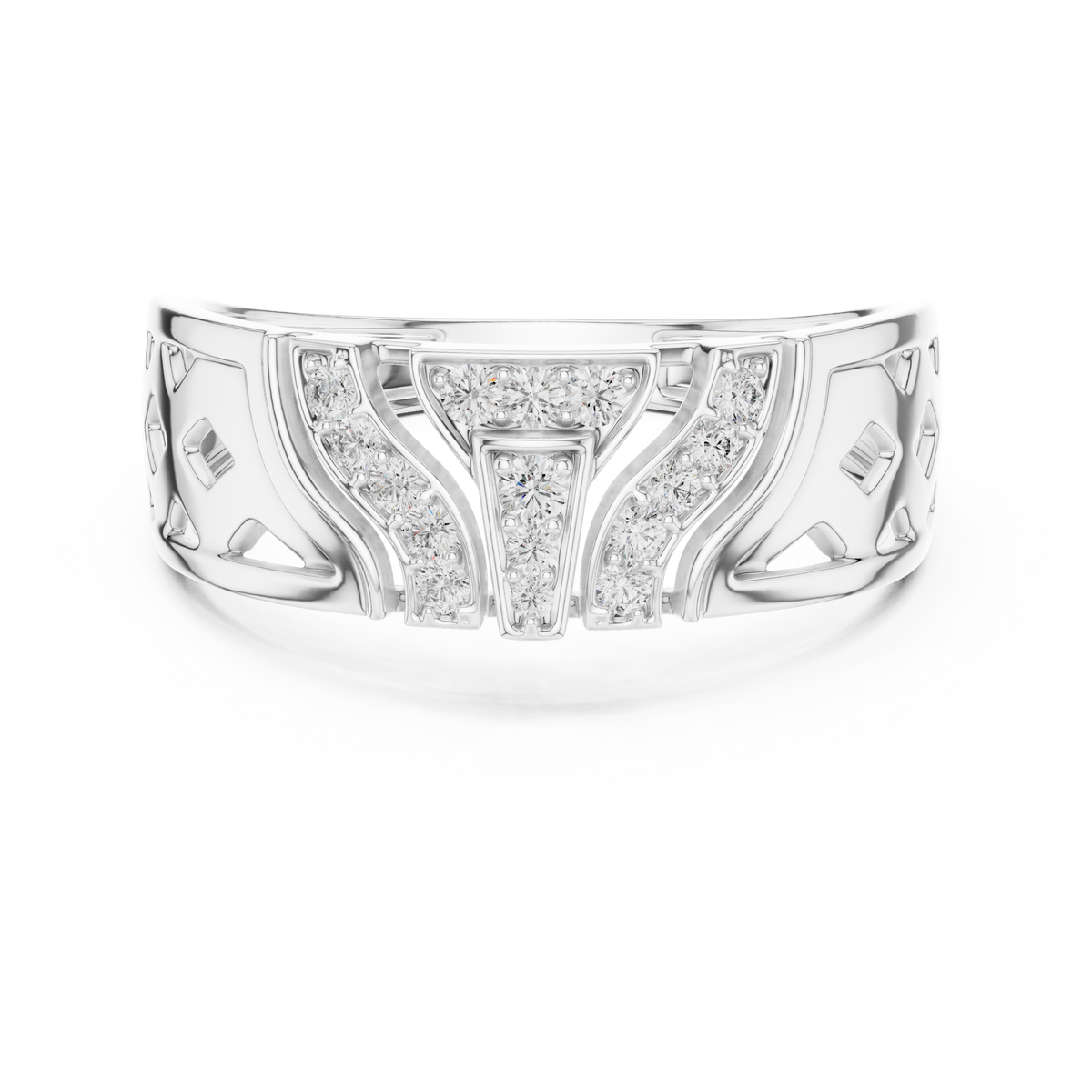 Zavienne Sculpted Pavé Lab Grown Diamond Band Ring