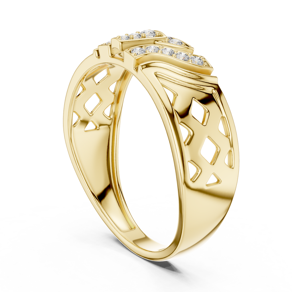 Zavienne Sculpted Pavé Lab Grown Diamond Band Ring