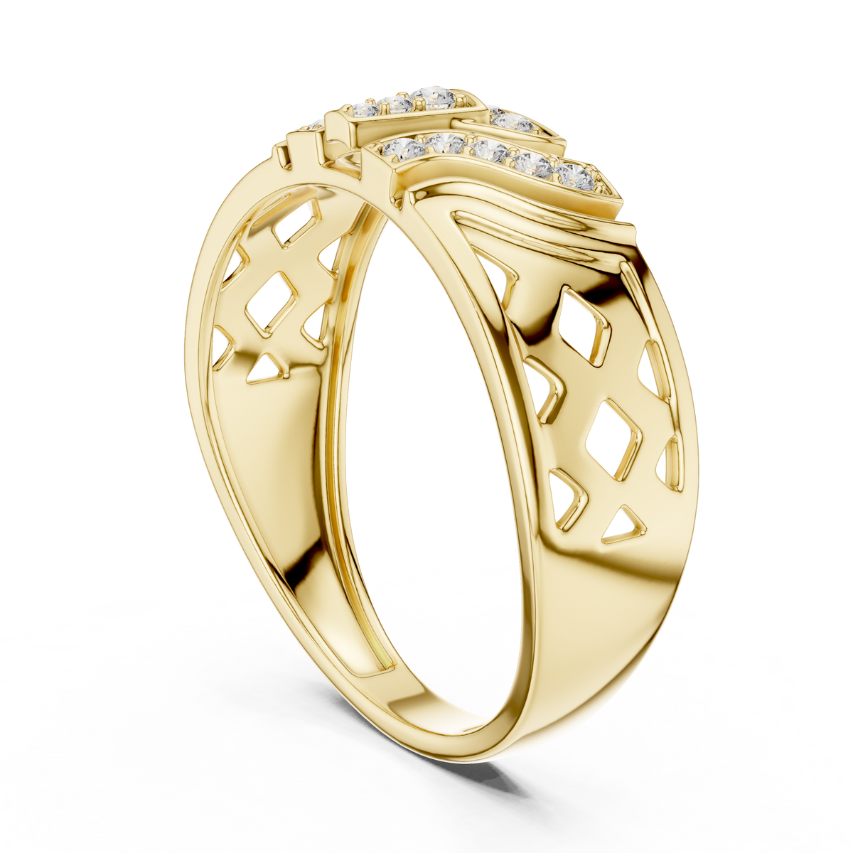 Zavienne Sculpted Pavé Lab Grown Diamond Band Ring