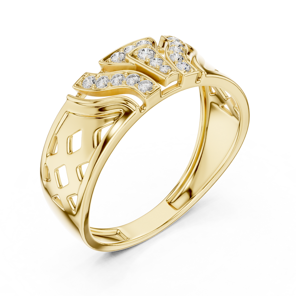 Zavienne Sculpted Pavé Lab Grown Diamond Band Ring
