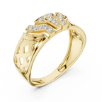 Zavienne Sculpted Pavé Lab Grown Diamond Band Ring