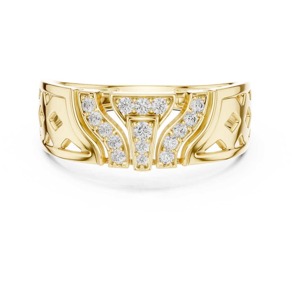 Zavienne Sculpted Pavé Lab Grown Diamond Band Ring