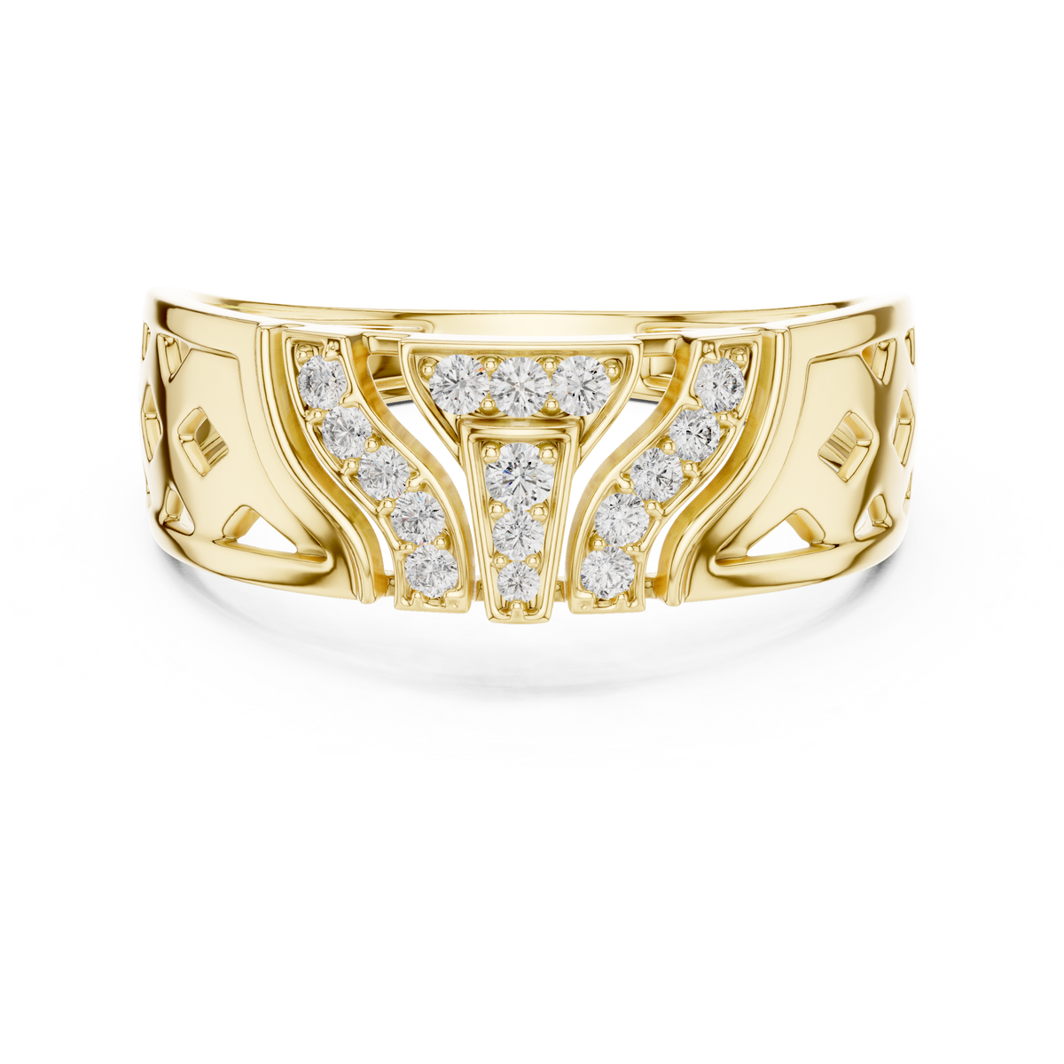 Zavienne Sculpted Pavé Lab Grown Diamond Band Ring