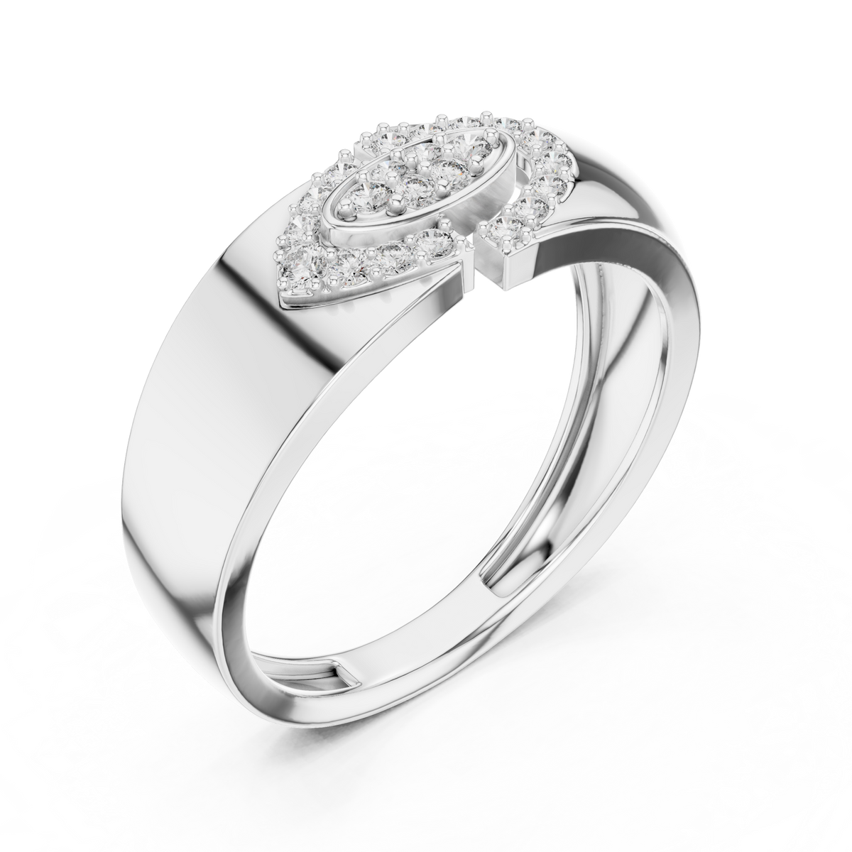 Olivienne Oval Pavé Lab Grown Diamond Band Ring