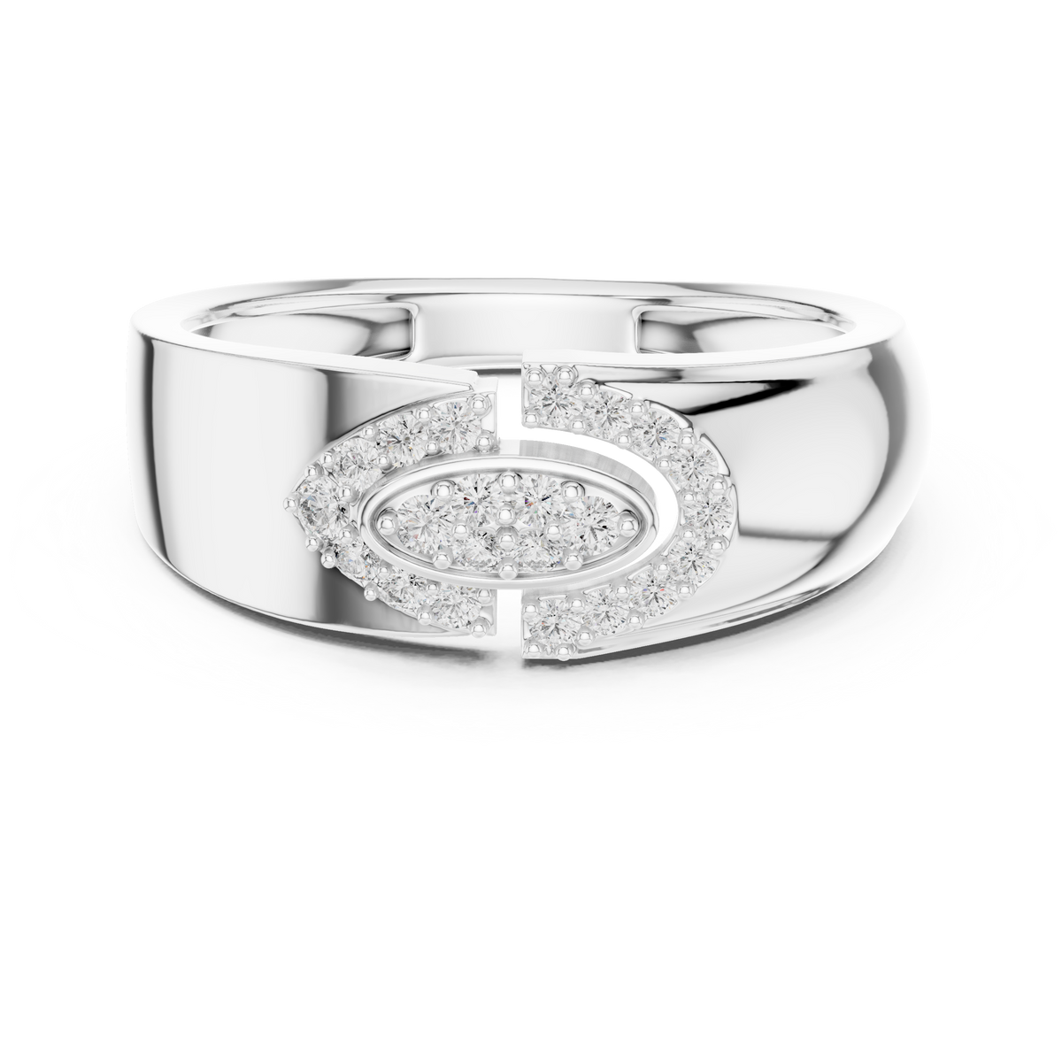 Olivienne Oval Pavé Lab Grown Diamond Band Ring