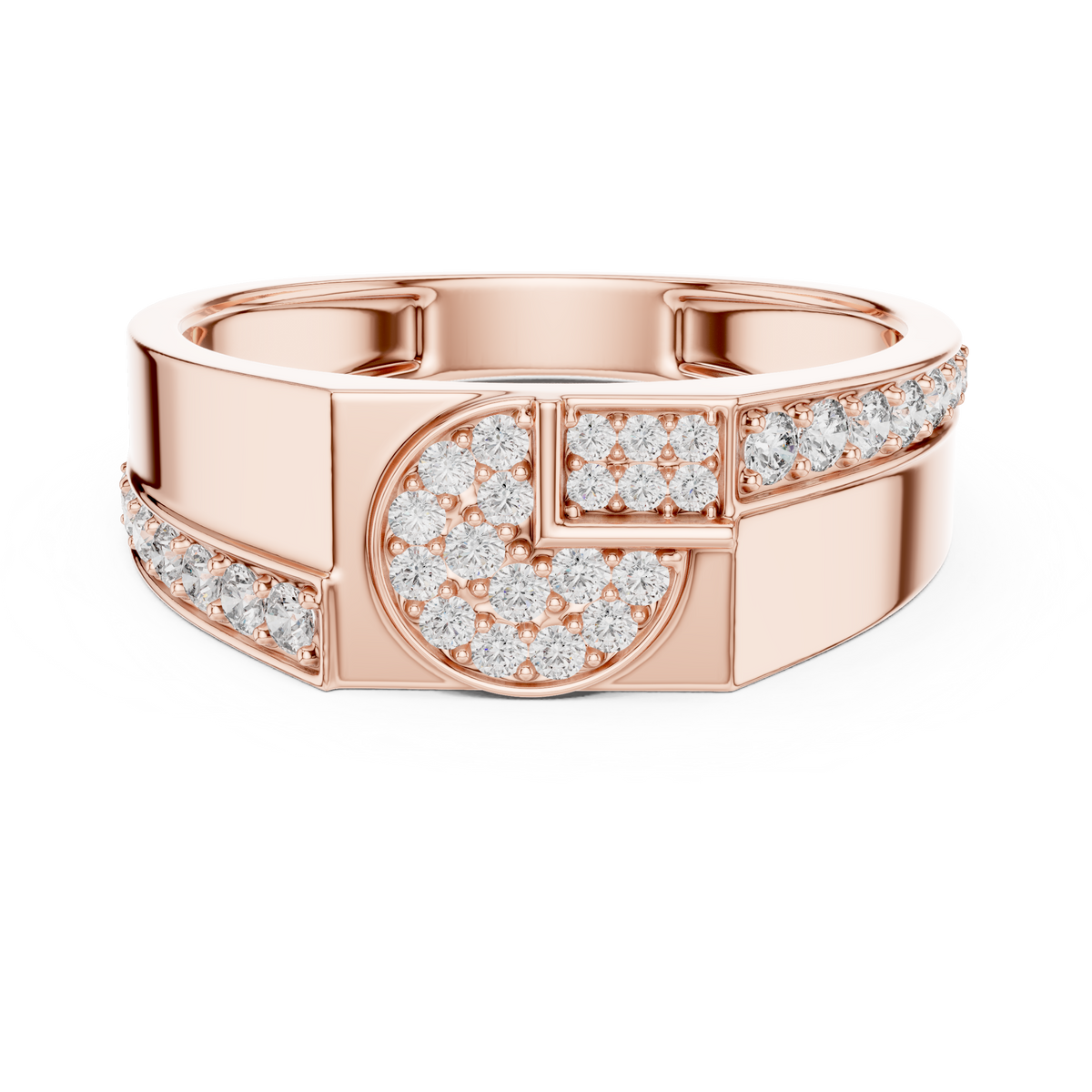 Cavellia Geometric Pavé Lab Grown Diamond Band Ring