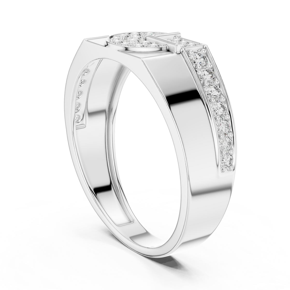 Cavellia Geometric Pavé Lab Grown Diamond Band Ring