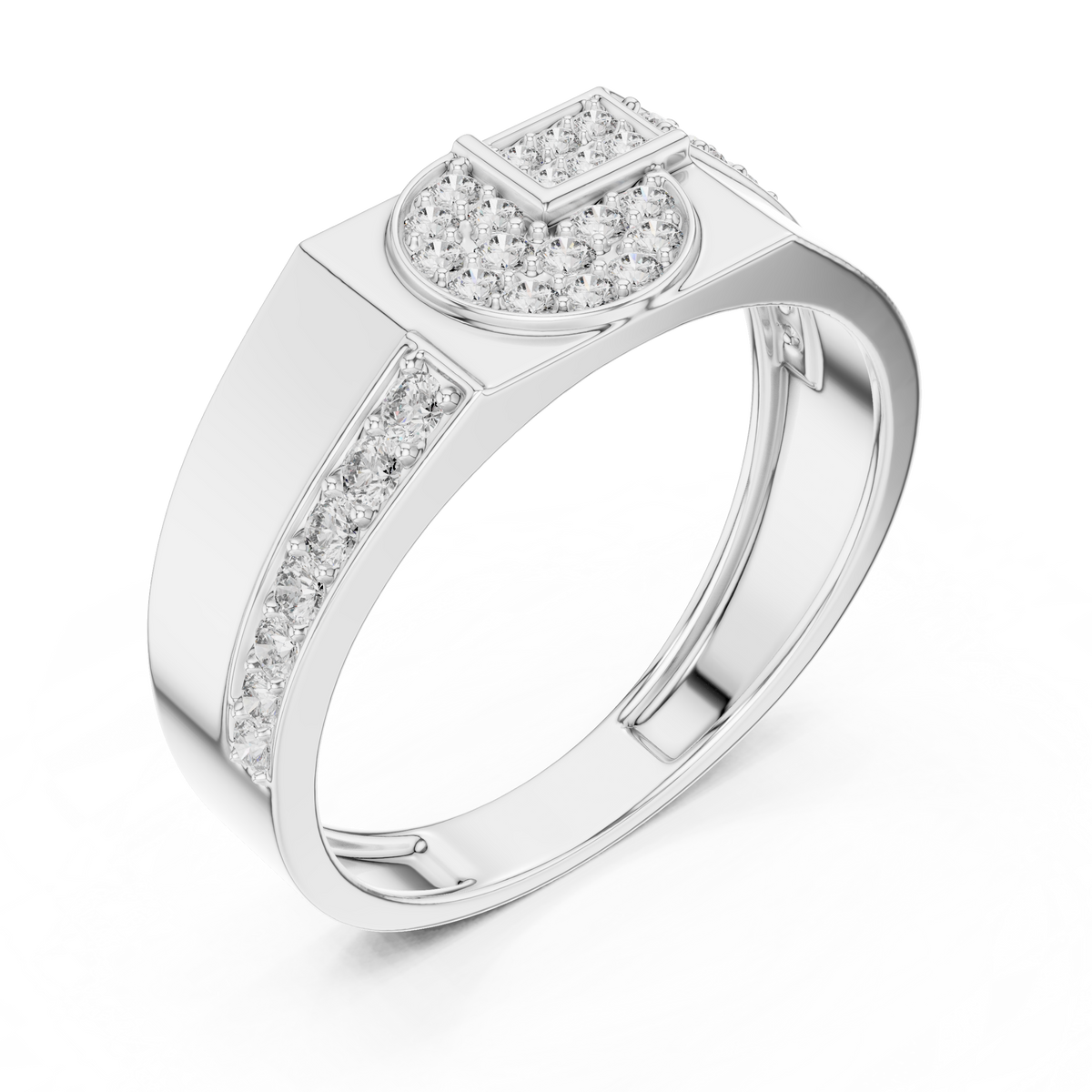 Cavellia Geometric Pavé Lab Grown Diamond Band Ring
