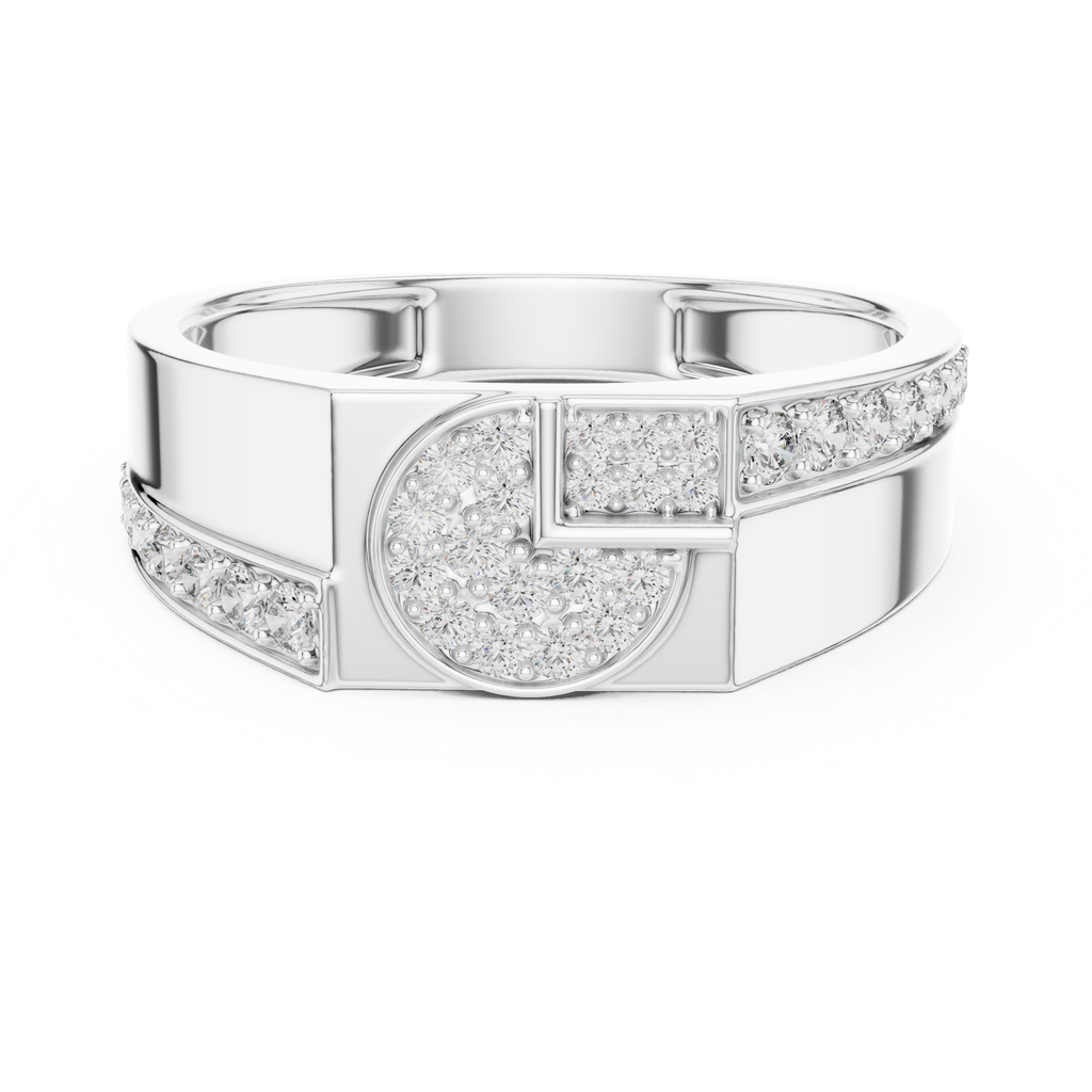 Cavellia Geometric Pavé Lab Grown Diamond Band Ring