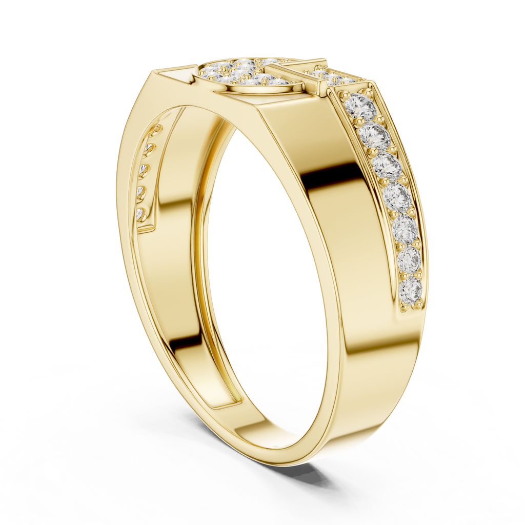 Cavellia Geometric Pavé Lab Grown Diamond Band Ring