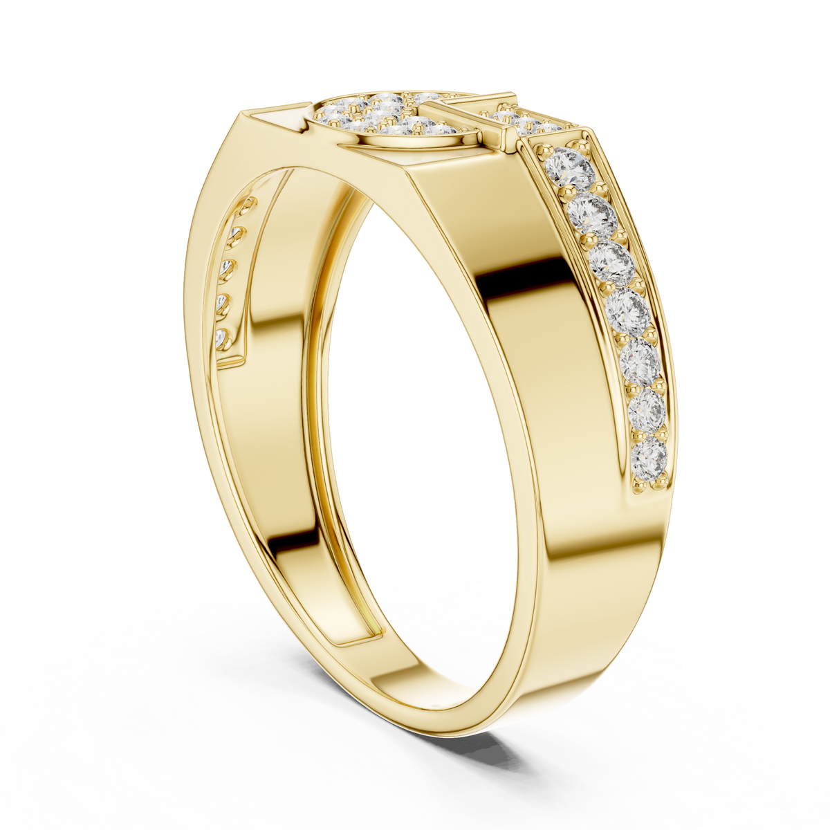 Cavellia Geometric Pavé Lab Grown Diamond Band Ring