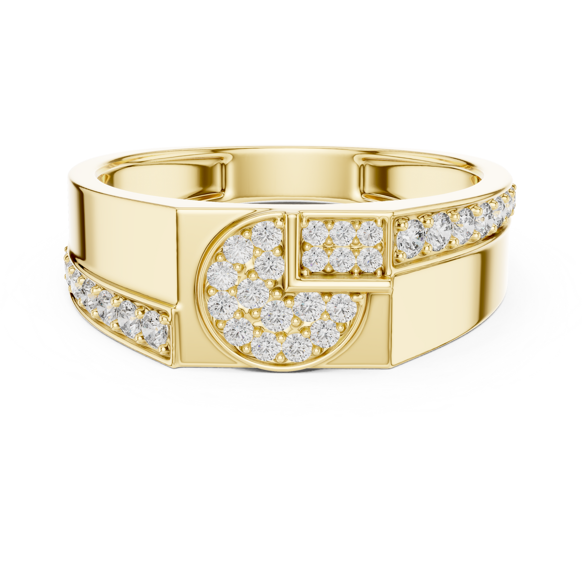 Cavellia Geometric Pavé Lab Grown Diamond Band Ring