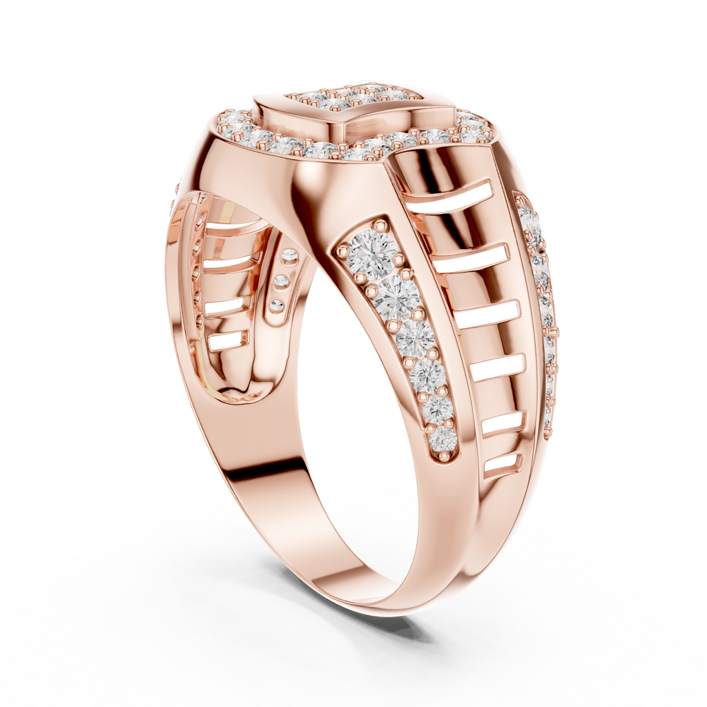 Celvaria Geometric Pavé Lab Grown Diamond Band Ring