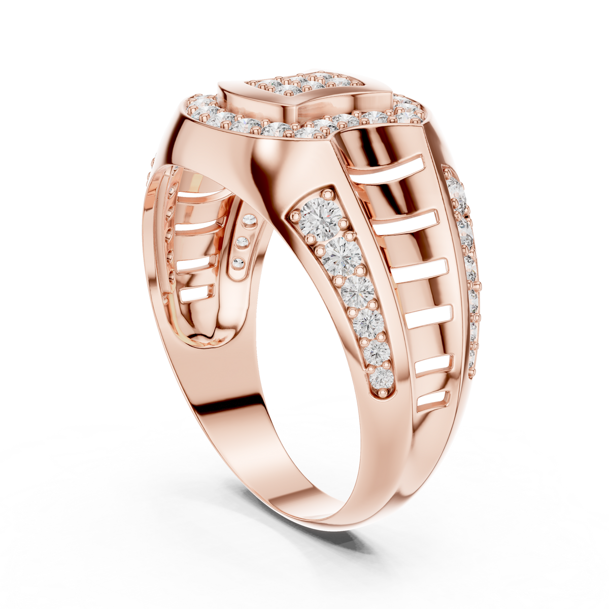Celvaria Geometric Pavé Lab Grown Diamond Band Ring