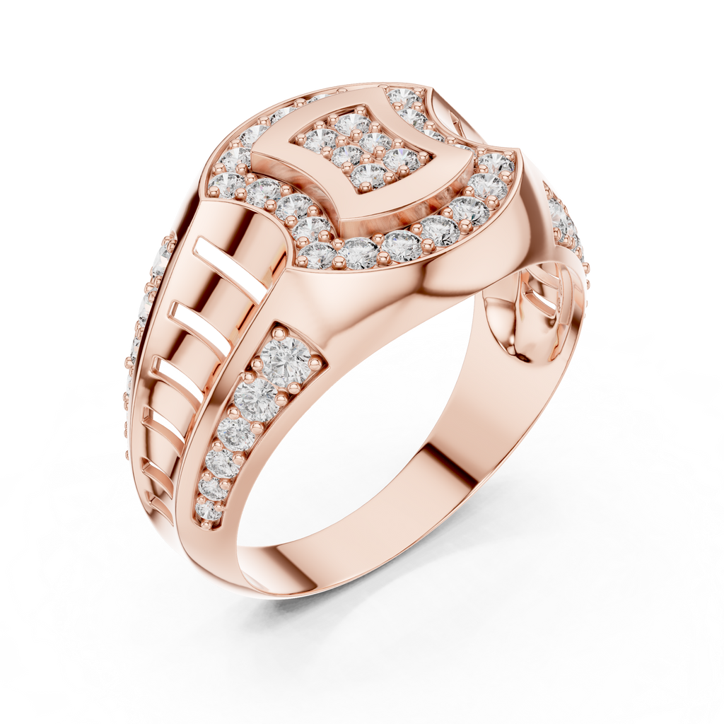 Celvaria Geometric Pavé Lab Grown Diamond Band Ring