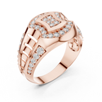 Celvaria Geometric Pavé Lab Grown Diamond Band Ring