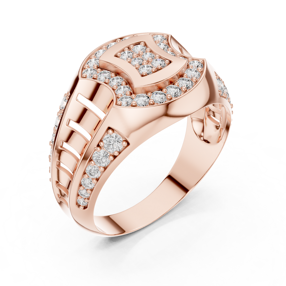 Celvaria Geometric Pavé Lab Grown Diamond Band Ring