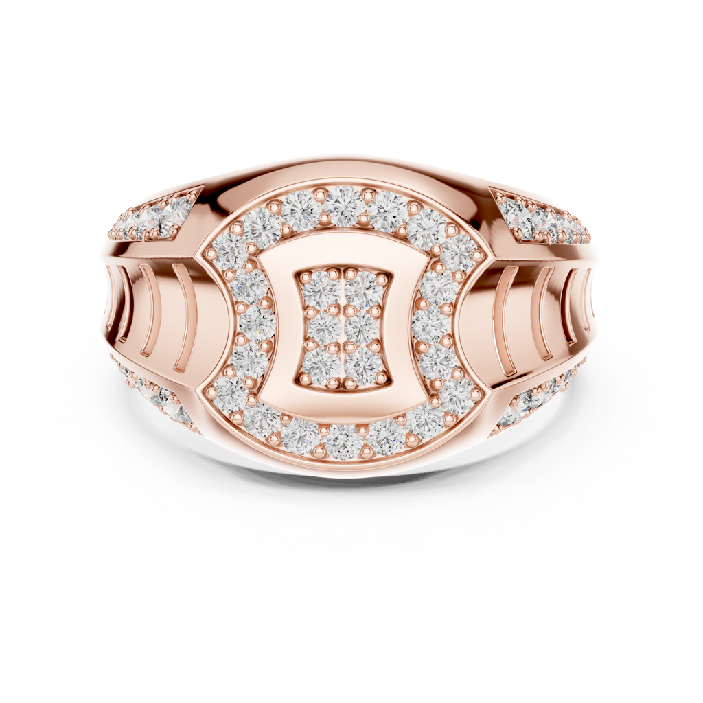 Celvaria Geometric Pavé Lab Grown Diamond Band Ring